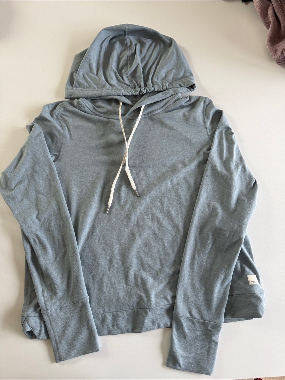Vuori Pale Blue Lightweight Hooded Pullover